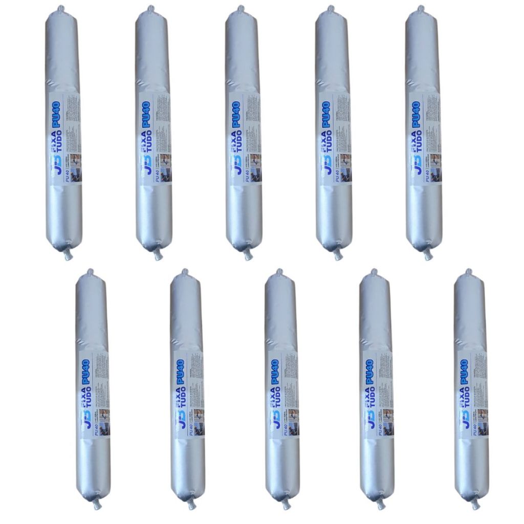 Kit 10 Cola Sache Pu40 Selante Fixação Construção Cinza Jb