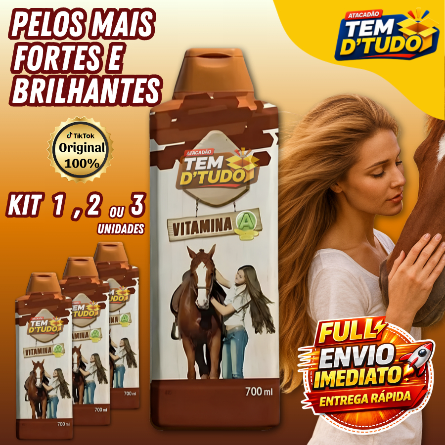 Shampoo Horse 1, 2 ou 3 Unidades Para Cavalo Vitamina A 700ml Original Força Brilho