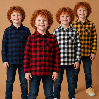 Camisa Xadrez Flanelada Infantil 02 ao 14 Anos Cores Variadas Manga Longa Festa Junina