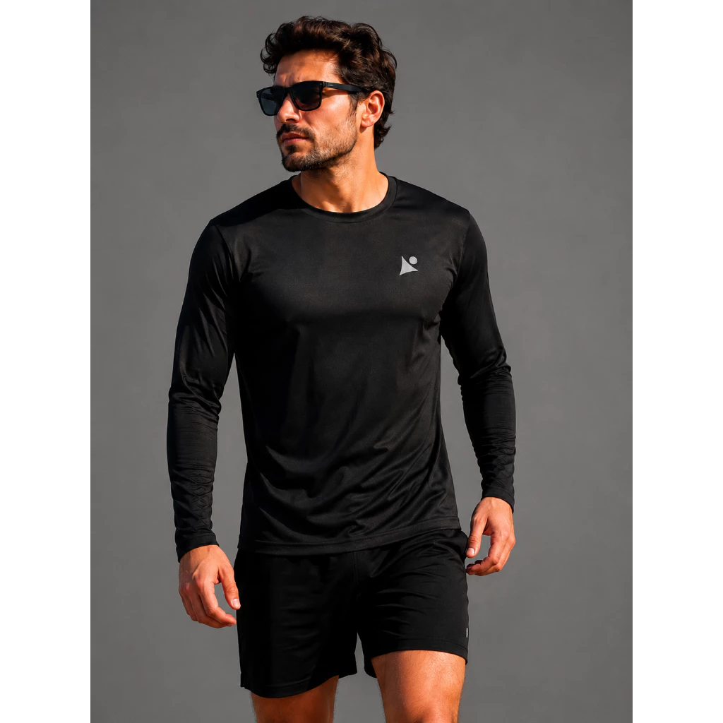 Camisa UV FPS50+ Manga Longa Dry fit Academia Proteção Solar Pesca com Simbolo Refletivo — imagem 1