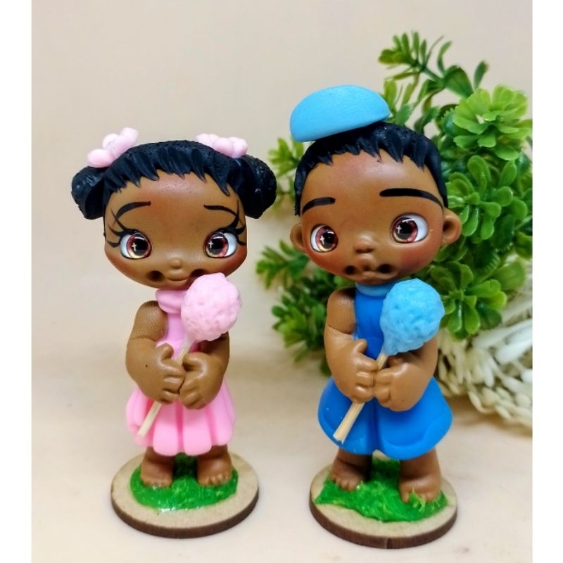 Casal de Erê Ere Criança miniatura de erê Biscuit orixás umbanda Candomble lembrancinha saída de santo