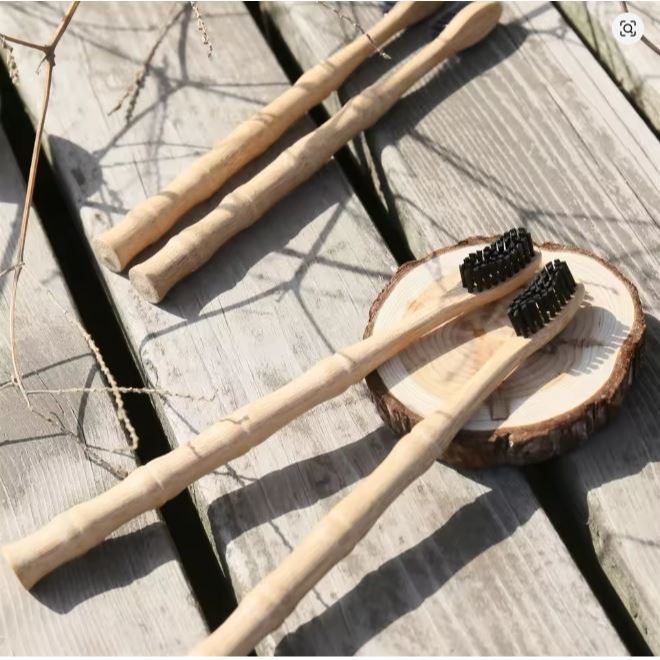 Escova de Dentes de Bambu biodegradável 1/2/3/4/5 peças cerdas infundidas de carvão sem bpa ecológicas