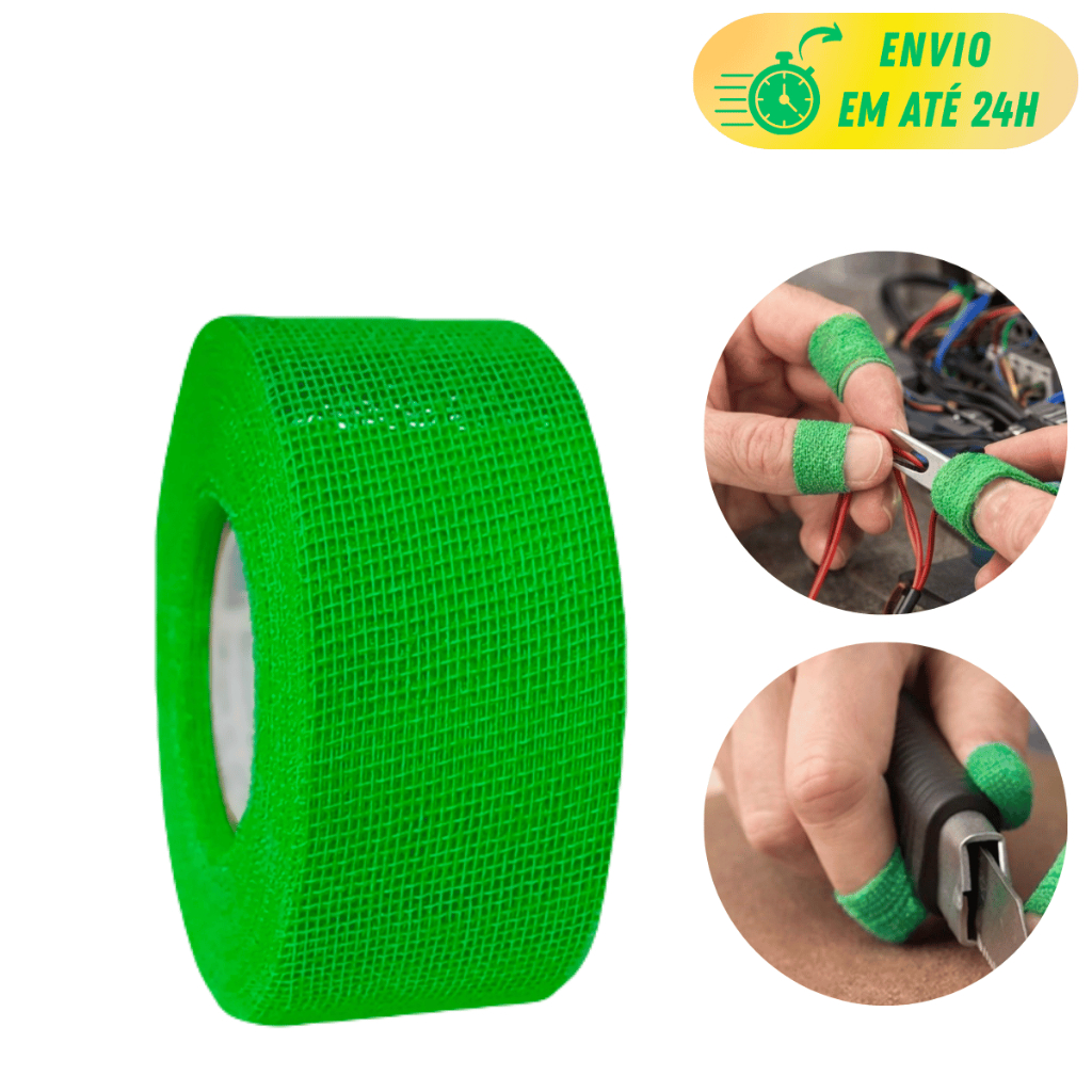 FITA BANDAGEM BANTEX 25mm x 15 METROS COR VERDE PROTETOR MÃOS E DEDOS PARA LAZER E ESPORTE