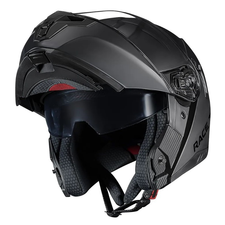 CAPACETE RACE TECH OFERTA BARATO ARTICULADO COM VISEIRA INTERNA SIGNAL EXCLUSIVO TITANIUM
