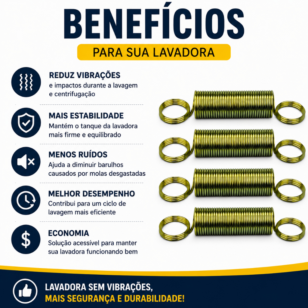 Kit 4 Molas Vara De Suspensão Lavadora Electrolux – Lavadora 6kg a 17kg