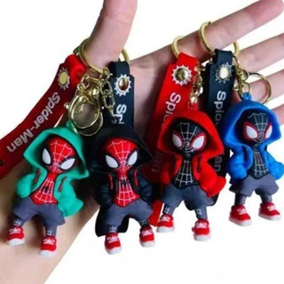 Chaveiro Homem Aranha Emborrachado 3D Capuz Mochila Chave