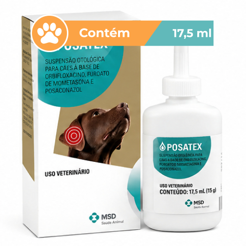 Posatex MSD Otite Cães 17,5ml Solução Otológica