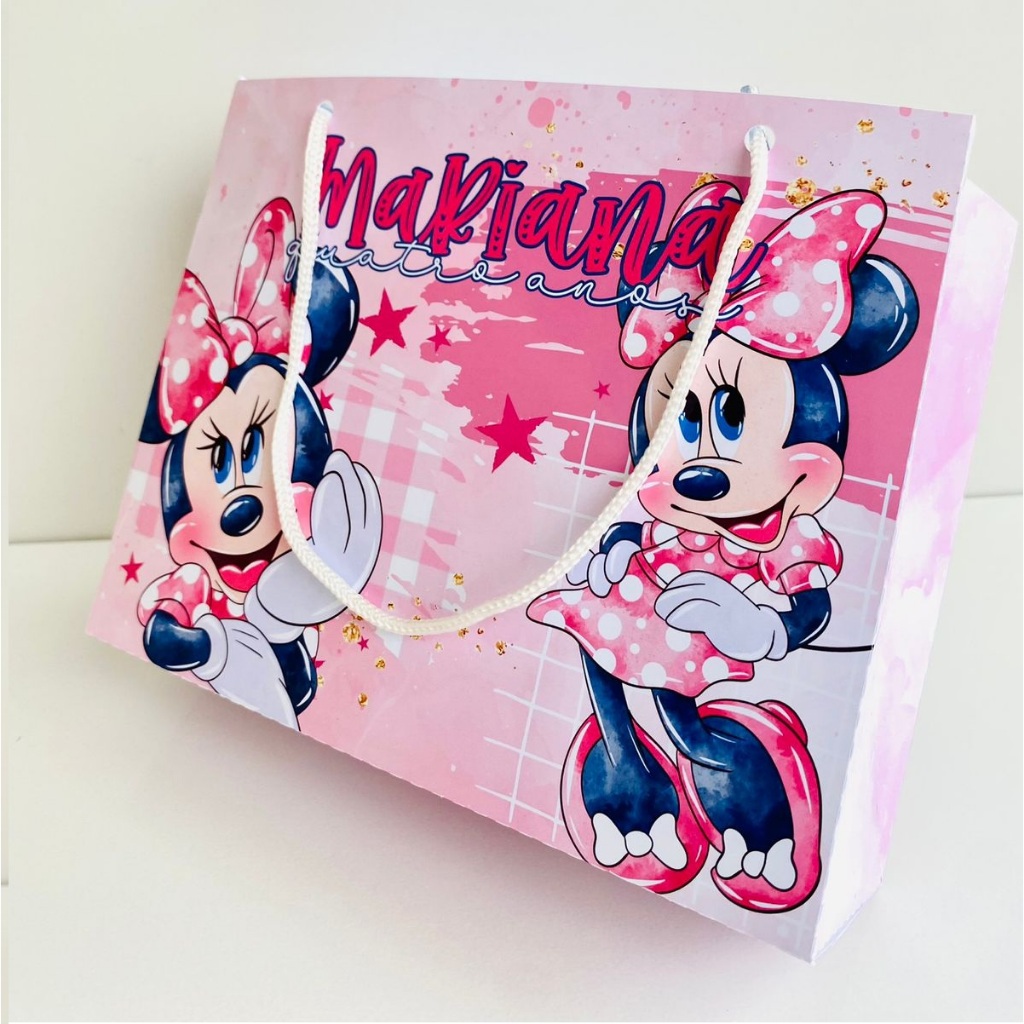 Sacolinha Minnie Rosa, Mickey, Kit Festa, Personalizados, Caixinhas Minnie e Mickey