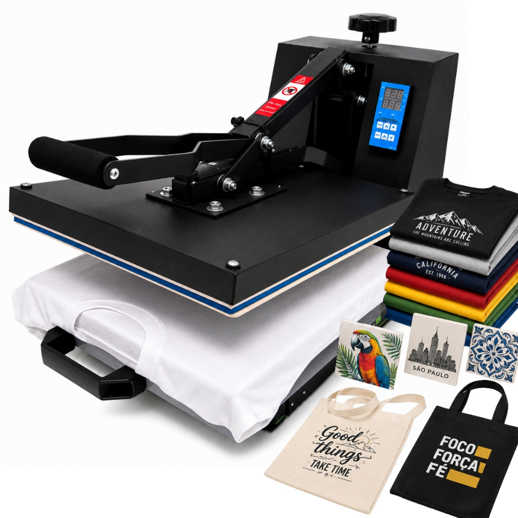 Prensa Térmica Plana Camisetas 38x38 ou 40x60 Sublimação Estamparia Camisas
