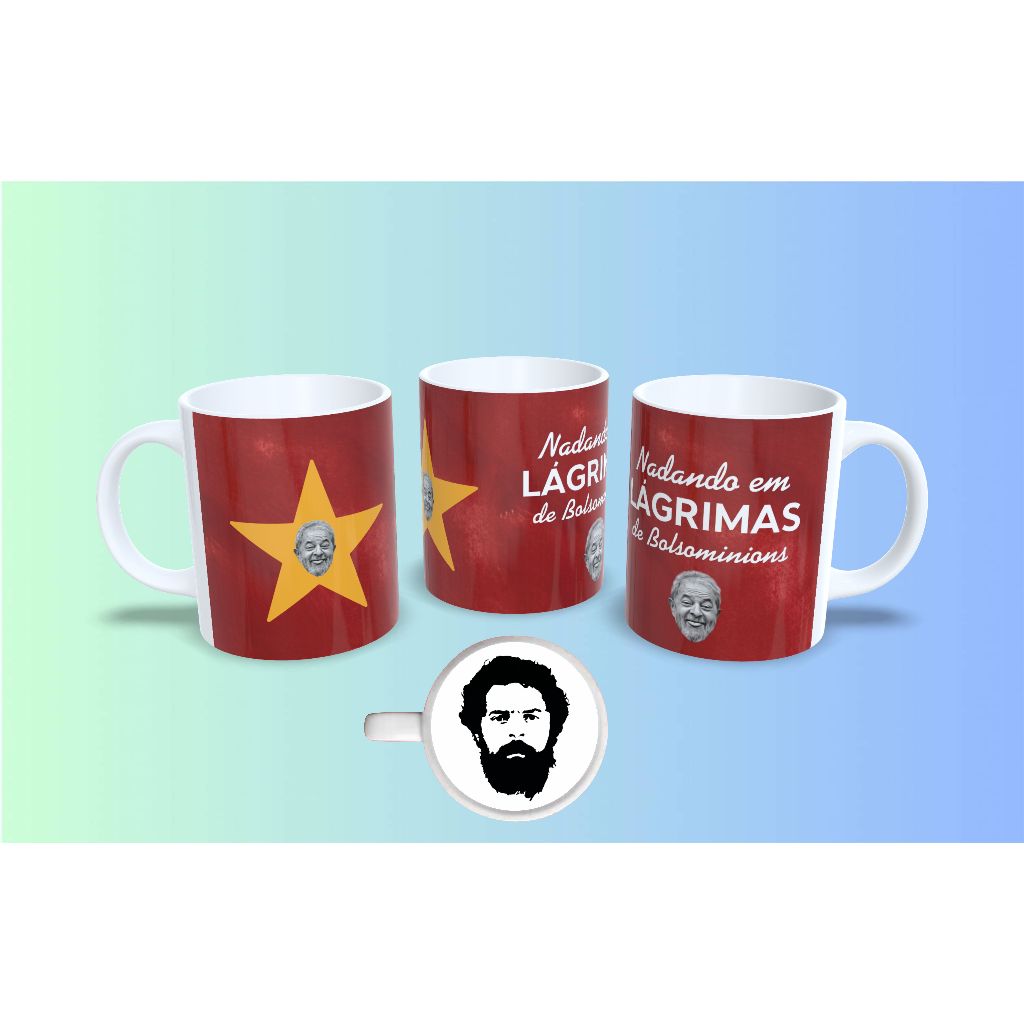 Caneca Nadando em Lágrimas - Lula na parte de baixo da caneca