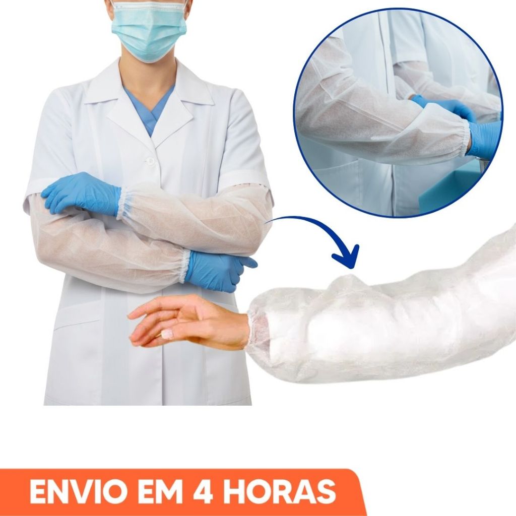 Mangote Descartável 100un Branco Com Elástico 30g Anadona