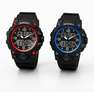 Kit 2 Relógios Masculinos Esportivos Digital Alarme Led Robusto Com Cronômetro Militar