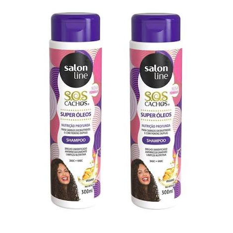 Kit c/2 Shampoos SOS Cachos Super Óleos - Salon Line 300ml