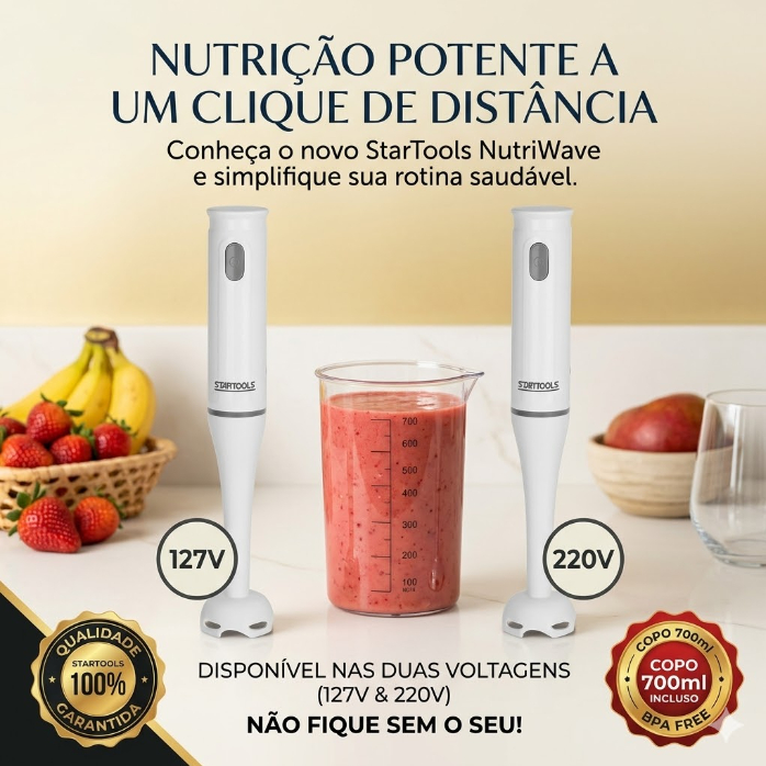 Mixer Elétrico De Mão Com Copo 700ml 127v Potente Multiuso Cozinha Misturador Bebidas Shake Papinha
