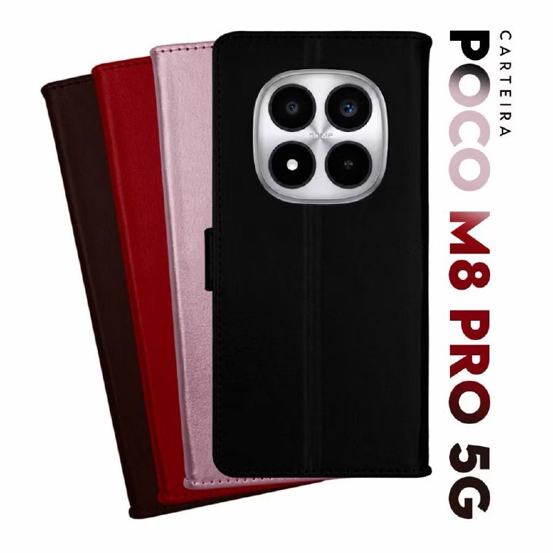 Capa de carteira flip cover POCO M8 PRO 5G REDMI NOTE 15 PRO PLUS 5G