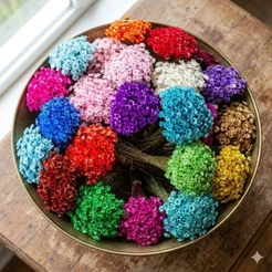 Flor Sempre Viva Premium , kit com 3.000 / 1.200 / 400 ou 200 flores Secas Para Festas