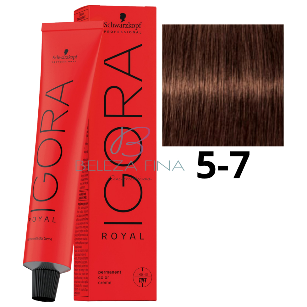 Coloração Schwarzkopf Igora Royal Tintura 5-7 60g CASTANHO CLARO COBRE