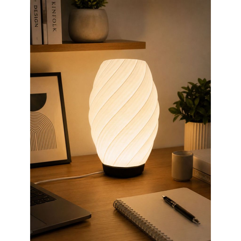 Luminária Abajur 3D de Mesa Minimalista com Led Decorativo