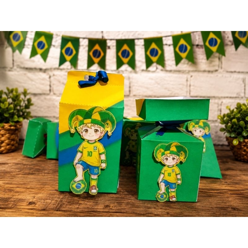 Kit Personalizado seleção brasileira| Caixinhas Lembrancinhas para Festa Infantil | Aniversário