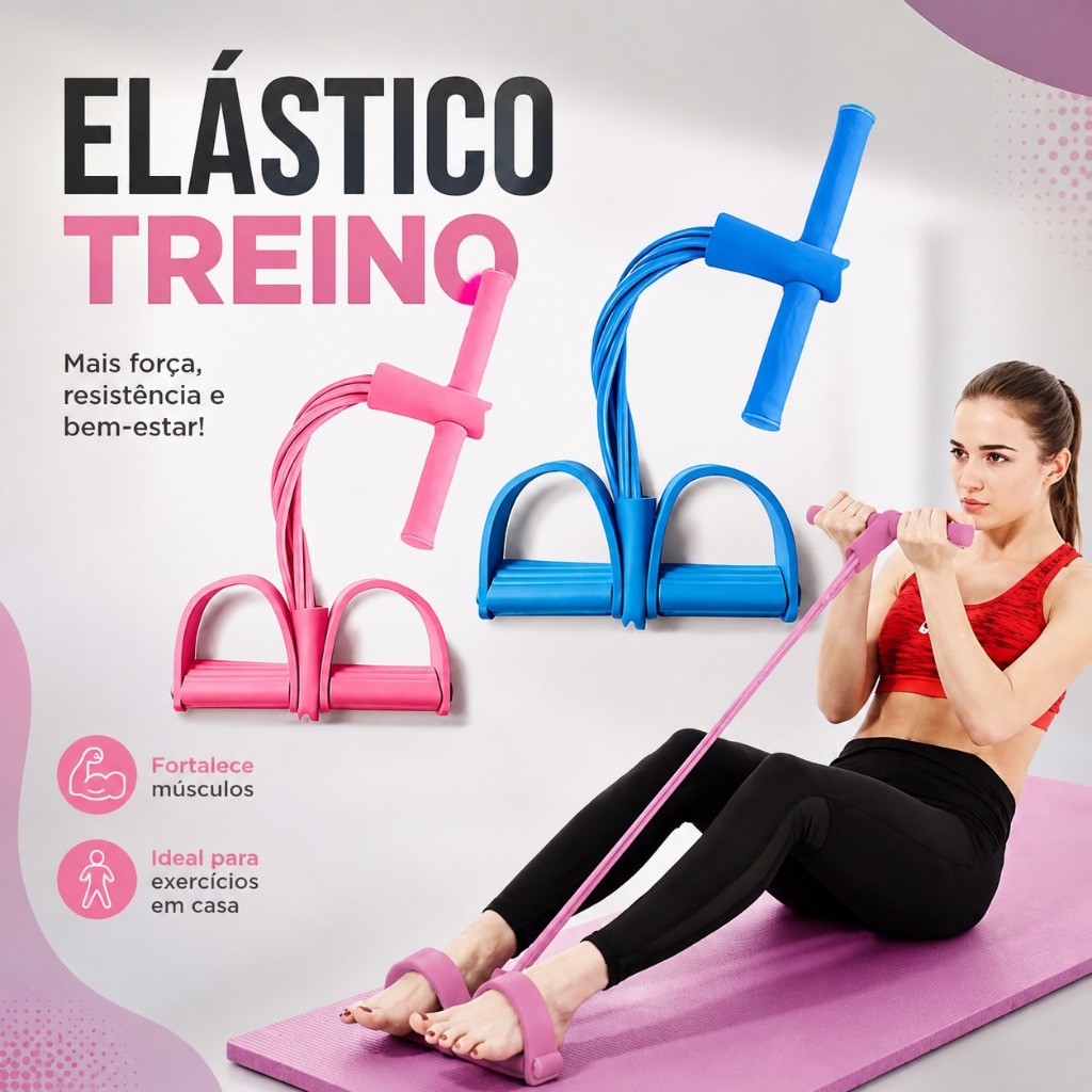 Extensor Elástico Corporal Treino Completo Braços Pernas E Abdômen