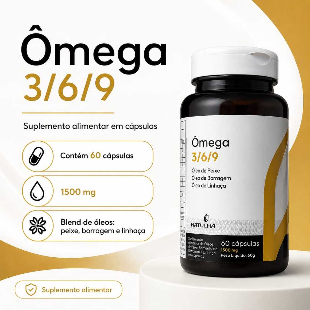 OMEGA 3 OLEO DE BORRAGEM OLEO DE LINHAÇA OLEO DE PEIXE 60 CAPS