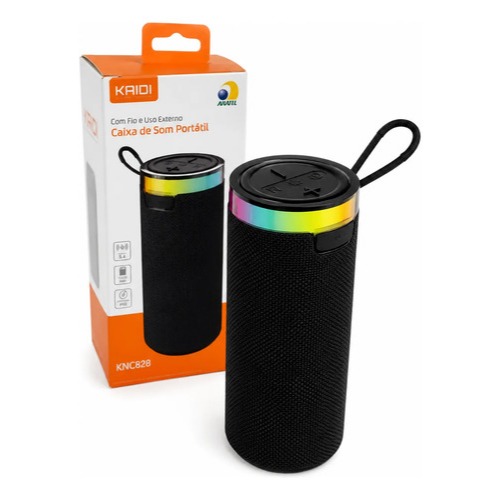 Caixa Som Bluetooth Kaidi Knc828 5.4 Portatil Led