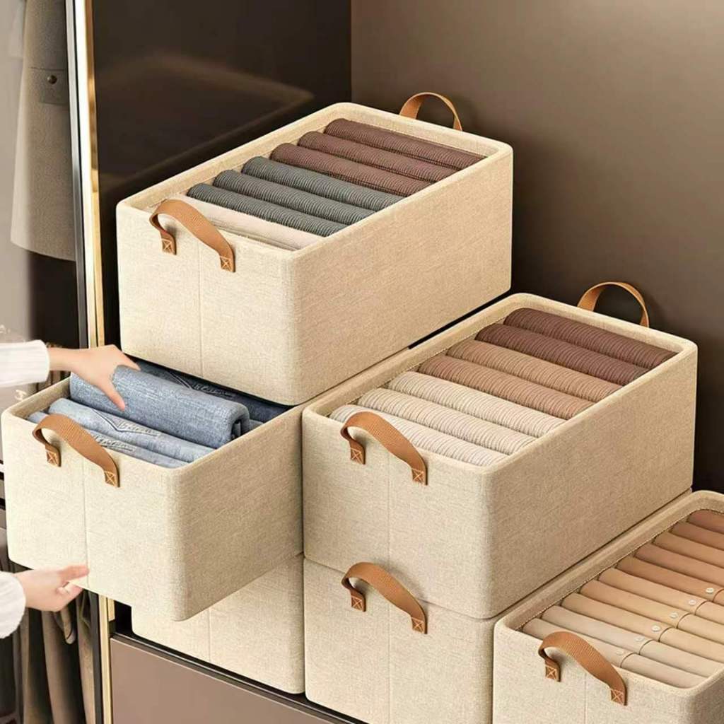 Conjunto de 2/4 Caixa Organizadora Dobrável Ideal para Roupas e Armário 45x28x20cm