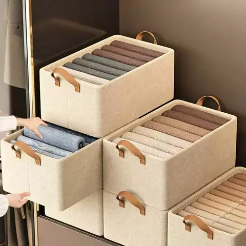 Conjunto de 2/4 Caixa Organizadora Dobrável Ideal para Roupas e Armário 45x28x20cm