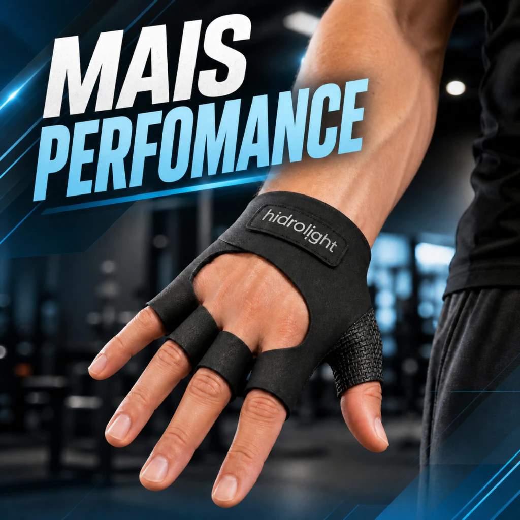 Luva Academia Hidrolight Neoprene Meio Dedo Antiderrapante Musculação Crossfit Preta Tamanho Par — imagem 1