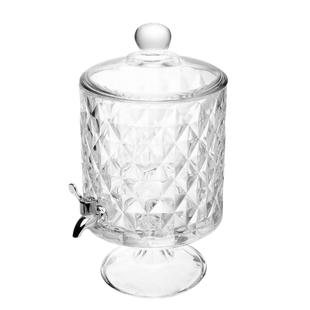 Suqueira de Cristal com Pé e Tampa Bold Diamond 4,5L - Lyor