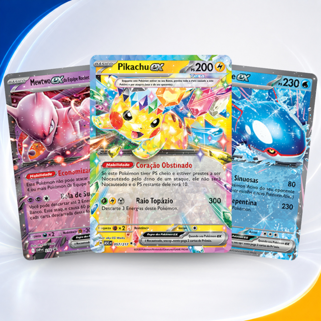 Kit Cartas Pokémon TCG 20 50 100 Brilhantes Garantidas Sem Repetição Originais Copag