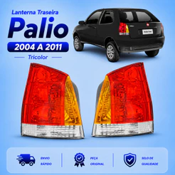 Lanterna Traseira Palio ANO 2004 2005 2006 2007 2008 2009 2010 2011 Tricolor