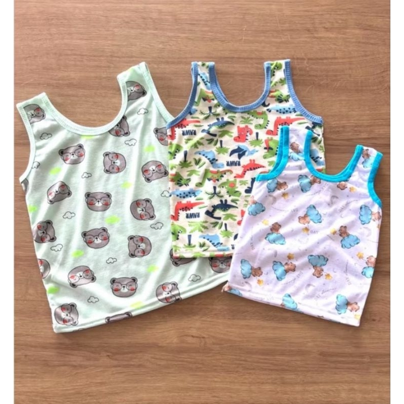 Kit 3 Camisetas Regata Infantil Menino e Menina Estampada Confortável Algodão
