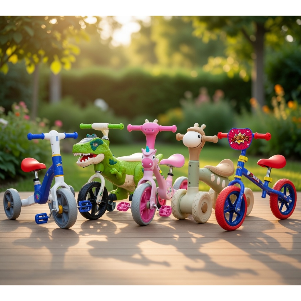 Bicicleta de Equilíbrio 4 Rodas Infantil Bebê Sem Pedal Quadro Metal Balance Bike