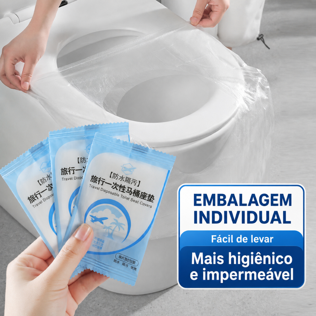 kit100/50 Protetor descartável plástico para assento sanitário