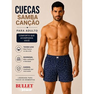 Kit 7 Cuecas Samba Canção Masculina 👕  Mais conforto para o seu dia! Kit com 7 cuecas samba canção leves
