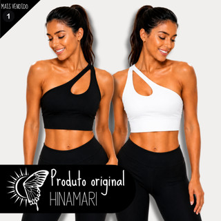 KIT 2 Top de Academia Top um Ombro Só com Bojo Removível Top Gota Fitness Suplex