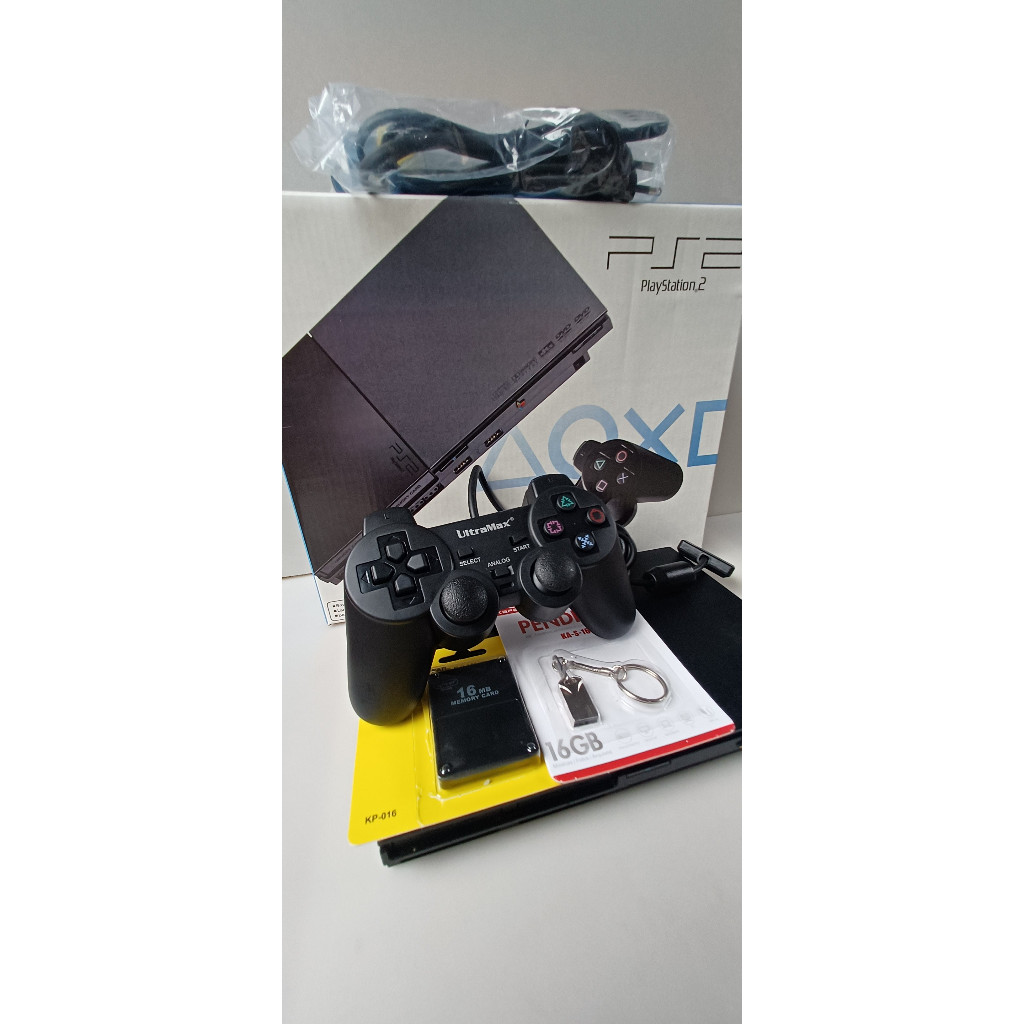 Playstation 2  Play 2  PS2 Completo  + Pendrive com +de 200 GAMES + Memory card OPl