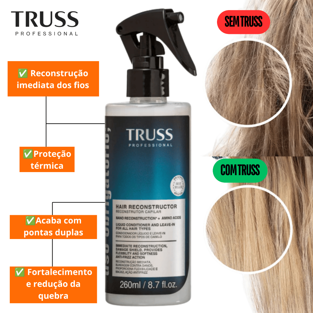 TRUSS Uso Obrigatório Hair Reconstructor 260ml | Anti Frizz, Brilho e Reconstrução