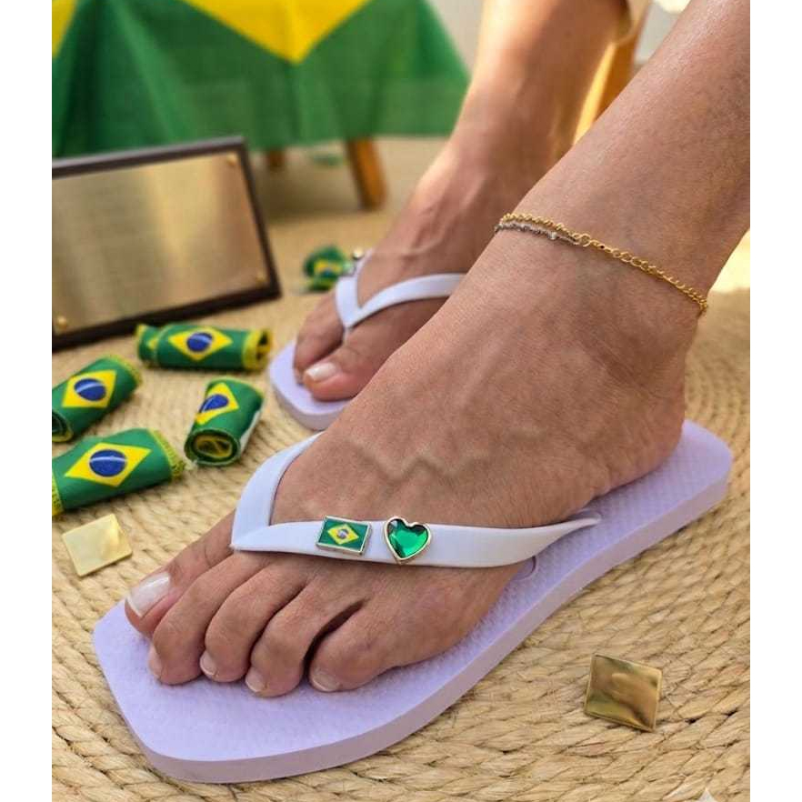 Chinelo Feminino do Brasil Bico Quadrado Lindo Leve Confortável Alta Qualidade