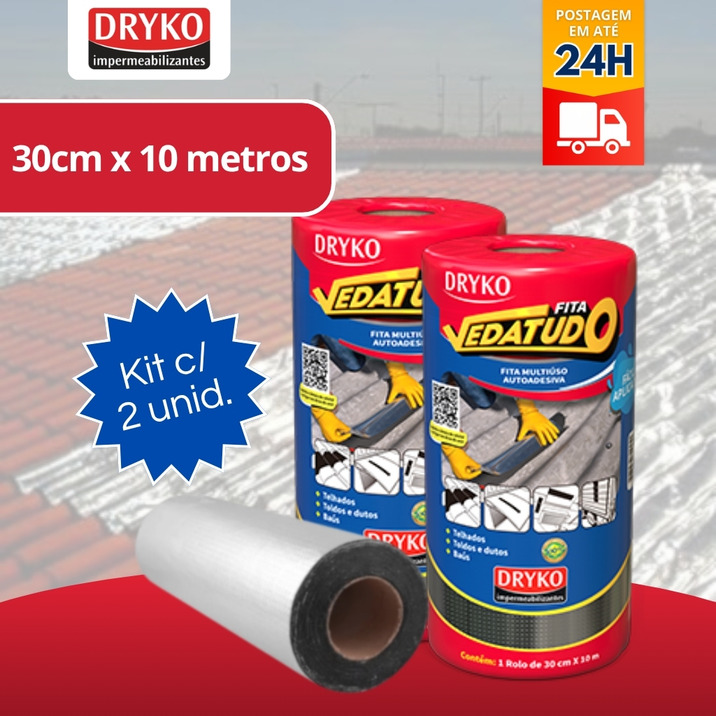 Kit 2 Manta Asfaltica Fita Vedatudo Autoadesiva Impermeabilizadora Aluminizada 3
