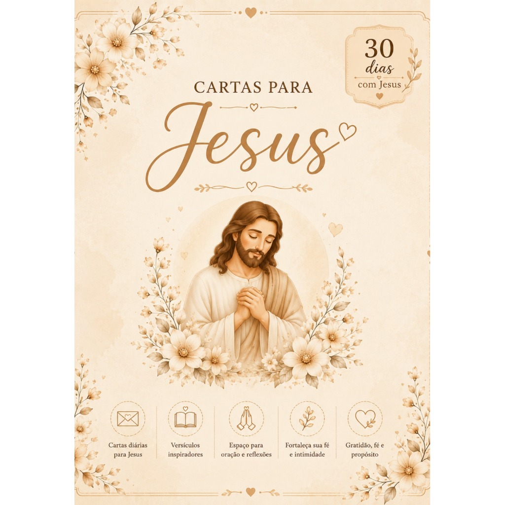 Imagem Papel de Carta Cartas para Jesus  | Devocional Cristão | Diário de Oração e Gratidão | Carta para Deus