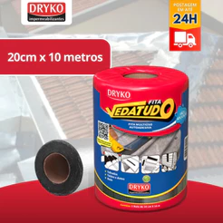 Fita Manta Asfáltica Aluminizada 20cm 10mt Multiuso Vedatudo
