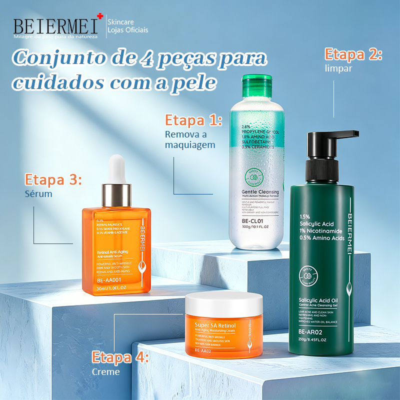 BEIERMEI Kit Retinol Cuidados com a pele antirrugas reafirmantes hidratantes Nia