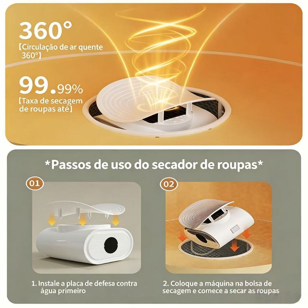 Secador Roupas Portátil Eletrico Secador Suspenso Cortina — imagem 2 de 2