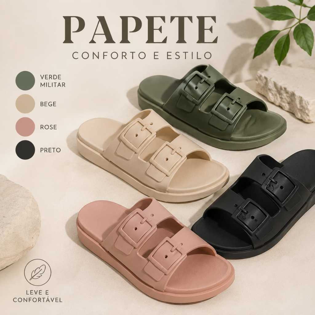 Papete Feminina Conforto Premium | Anatomica, Leve e Antiderrapante | Cores exclusivas | Verao 2026
