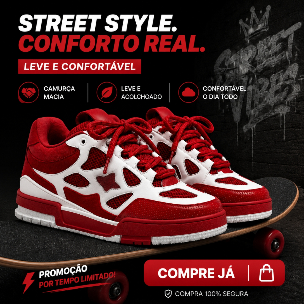 Sneakers masculino urbano moderno ideal para quem busca estilo e autenticidade