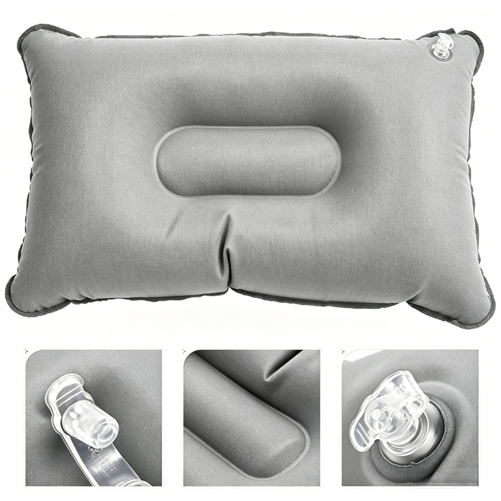 Encosto de Cabeça Inflável Portátil Camping Pillow Combo Exterior Dormindo Almofada