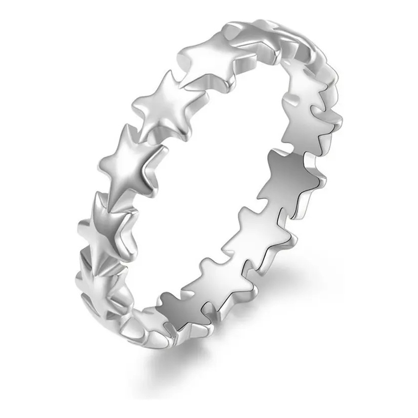 Anel estrelinhas Banho de Prata 925