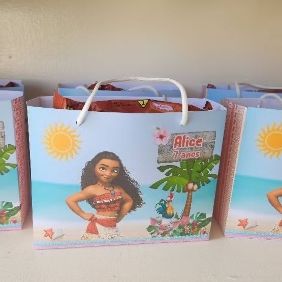 sacolinhas personalizadas para lembrancinhas de aniversário/festas infantis Moana